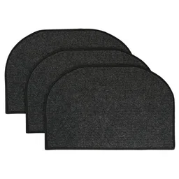 Kuber Industries Set of 3 Grey Solid Anti-Skid Doormats-picture-32