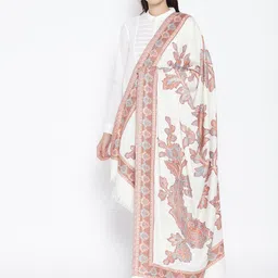 WEAVERS VILLA Women Off-White & Rust Red Woven Design Shawl-picture-21