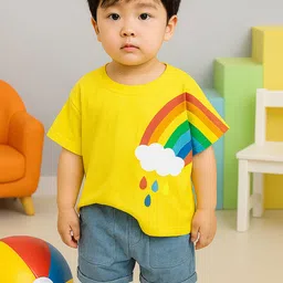 Googo Gaaga Boys Printed Round Neck T-Shirt With Shorts-image-77