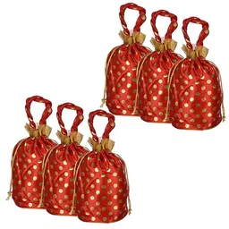 Kuber Industries Unisex Pack of 6 Printed Wedding Potli-image-63