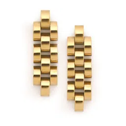 Carlton London 18kt Stainless Steel Gold-Plated Contemporary Drop Earrings-picture-14