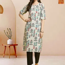 Moda Rapido Pack of 2 Printed Straight Kurta with Trousers-picture-16