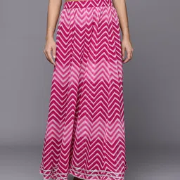 Varanga Women Leheriya Printed Gotta Patti Detail Flared Maxi Skirt-picture-19