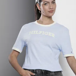 Tommy Hilfiger Brand Logo Printed Pure Cotton T-shirt-image-12