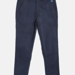 Gini and Jony Boys Navy Blue Solid Mid-Rise Trousers-picture-36