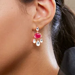 MINUTIAE Rose Gold-Plated Contemporary Drop Earrings-image-16