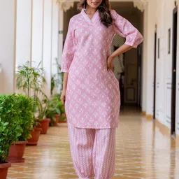 KALINI Women Floral Printed Regular Kurta with Trousers-picture-10