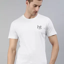 Huetrap Men White Brand Logo Printed Pure Cotton T-shirt-image-71