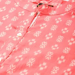 FABRIC FITOOR Women Pink & White Ethnic Motifs Printed Kurta image 2
