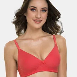 Tweens Pack Of 2 Coral Red Solid Non-Wired Lightly Padded Everyday Bra TLW-313-2PC-CRL-30B image 4