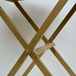 CasaGold Tan Rectangular Metal Tray with Stand image 4