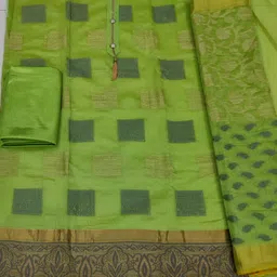 HERE&NOW Ethnic Motifs Printed Silk Blend Unstitched Dress Material image 2