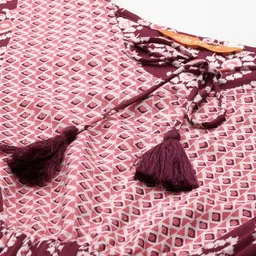 Indo Era Women Maroon Ethnic Motifs Printed Kurta image 2