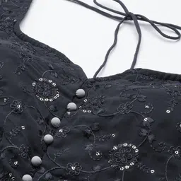 Ethnovog Floral Embroidered Kurti With Sharara & Dupatta image 3