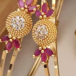 RACHANA FASHION Set Of 2 Gold-Plated Adjustable Bangles image 2