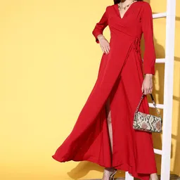 Berrylush Women Red Solid Vacay Attire-picture-9