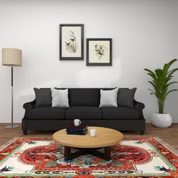 Exotic India White Ethnic Motifs Printed Woollen Carpet image 2