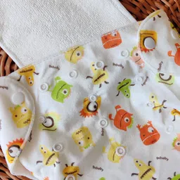 Moms Home Infants Baby Reusable Cotton Pocket Diapers With 1 Inserts image 3