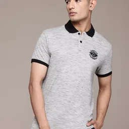 Roadster Men Brand Logo Printed Pure Cotton T-shirt image 4