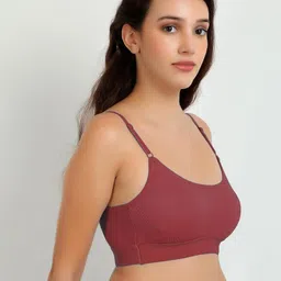 Samvar Maroon Cotton Non-Wired Non Padded Minimizer Bra image 2