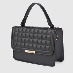 Fastrack Black Textured Satchel image 3