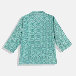 Readiprint Fashions Boys Printed Pure Cotton Kurta with Pyjamas & Nehru Jacket image 4