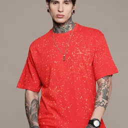 R.Code by The Roadster Life Co. Tie and Dye Printed Relaxed Fit T-shirt image 5