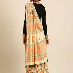 Taavi Floral Pure Cotton Hand Block Print Saree image 4