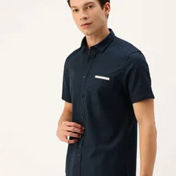 Integriti Slim Fit Self Striped Pure Cotton Casual Shirt image 4