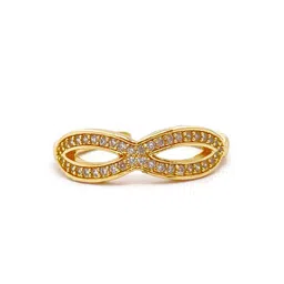 ISHKAARA Gold Infinity Crystal Stone Studded Ring image 2