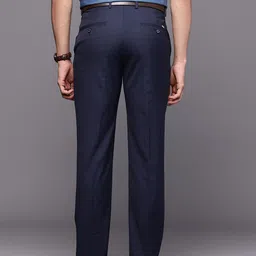 Louis Philippe Men Striped Slim Fit Formal Trousers image 3