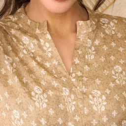 KALINI Women Floral Printed Mandarin Collar Top image 4