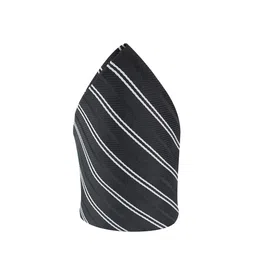 kavove KOVOVE Men Black & White Striped Pocket Square image 2