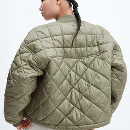 MANGO Waterproof Oversized Quilted Detail Bomber Jacket image 2