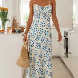 StyleCast Women Floral Print Shoulder Straps Maxi Dress-image-91