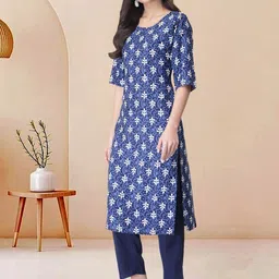 Moda Rapido Pack of 2 Printed Straight Kurta with Trousers image 2