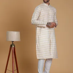 TABARD Men Printed Pure Cotton Kurta with Pyjama Set image 2