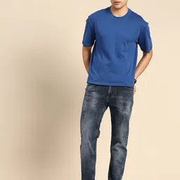 Being Human Men Straight Fit Mid-Rise Low Distress Heavy Fade Stretchable Jeans image 2