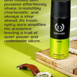 Denver Men Vibe Black.Code Deodorant Body Spray - 150 ml image 2