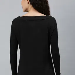 Campus Sutra Women Black Sweatshirt image 3