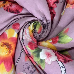 KLOTTHE Pink Floral Print 233 GSM Double Bed Comforter image 3