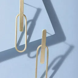 DEEBACO Gold-Toned Contemporary Drop Earrings-picture-14