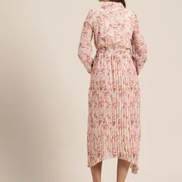 HERE&NOW Floral Print Accordion Pleat A-Line Midi Dress image 5