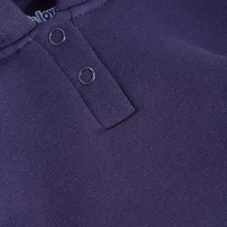 Moms Love Girls Navy Blue & White Pure Cotton Applique Detail Hooded Sweatshirt image 3