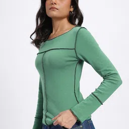 glitchez Contrast Stitch Reversible Slim Fit Top image 5