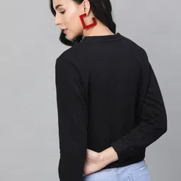 STREET 9 Women Black Printed Sweatshirt image 3