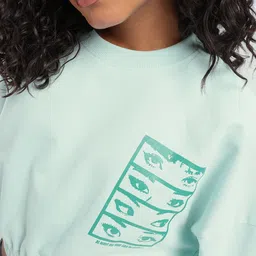 glitchez City Sleek Printed Boxy Crop Sweatshirt image 2