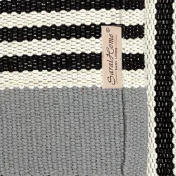 Saral Home Grey & Black Striped Pure Cotton Multi-Purpose Floor Runner image 4