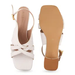 Mast & Harbour Embellished Block Sandals with Laser Cuts image 4