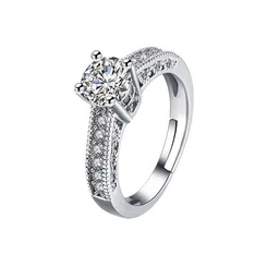 Yellow Chimes Silver-Plated Crystal Studded Finger Ring image 3